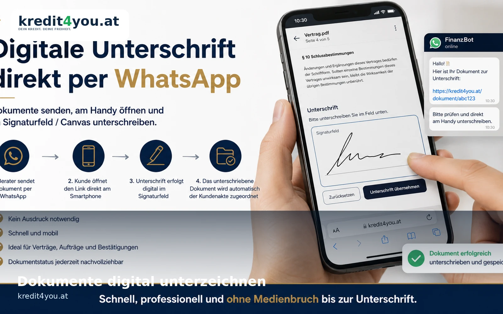 Digitale Unterschrift am Smartphone
